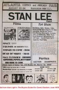 Ad for Atlanta Comics 7 Fantasy Fair 1976