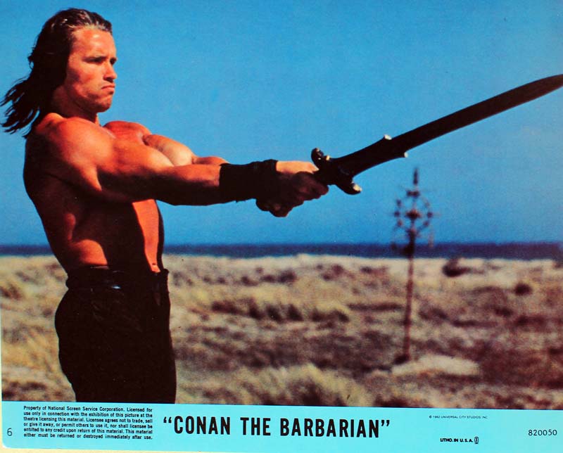 Conan the Barbarian swinging his sword